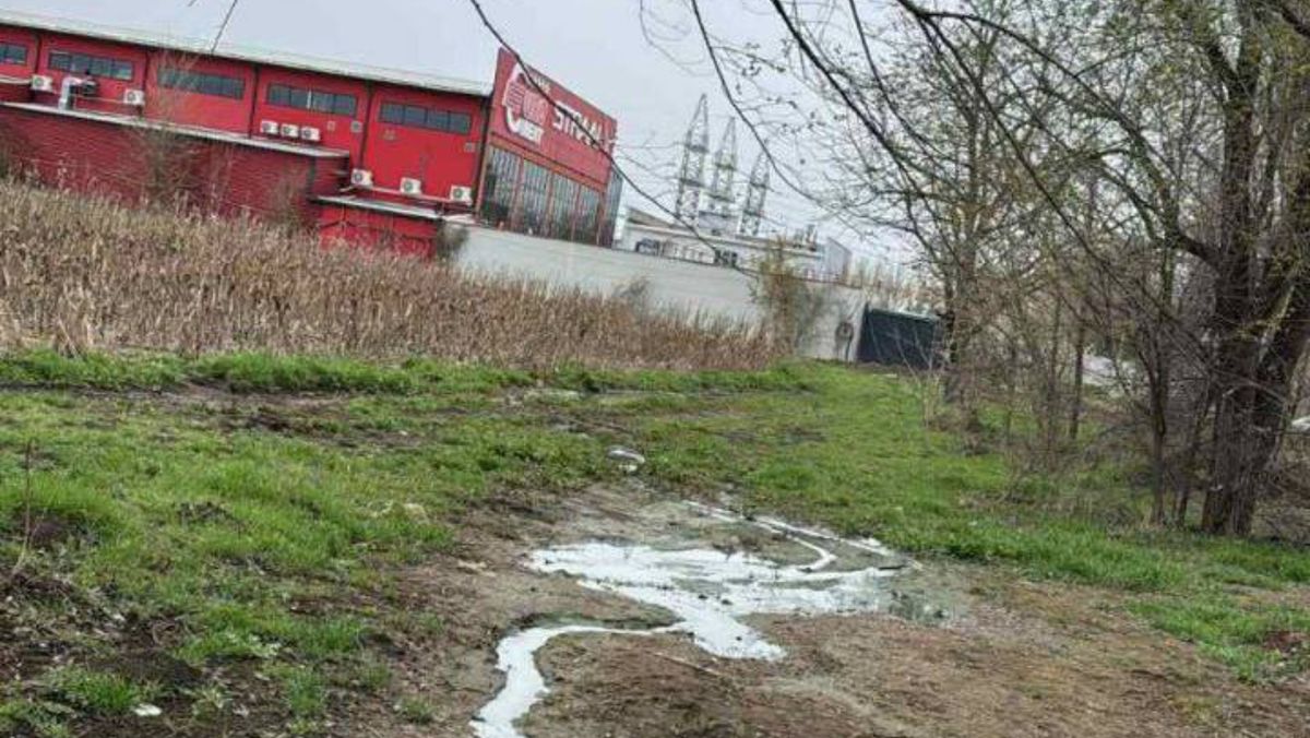Un agent economic deversa ape uzate pe bulevardul Dacia din Chișinău. „Persista un miros insuportabil”